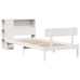 Cama con estantería sin colchón madera maciza blanca 75x190 cm