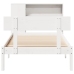 Cama con estantería sin colchón madera maciza blanca 75x190 cm