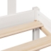 Cama con estantería sin colchón madera maciza blanca 75x190 cm