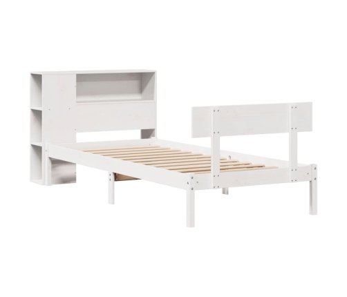 Cama con estantería sin colchón madera maciza de pino 90x190 cm