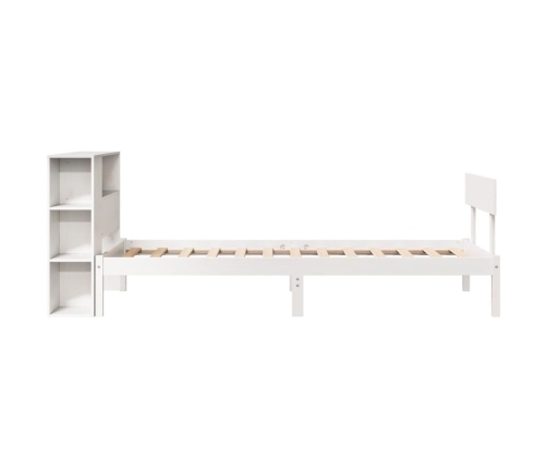 Cama con estantería sin colchón madera maciza de pino 90x190 cm