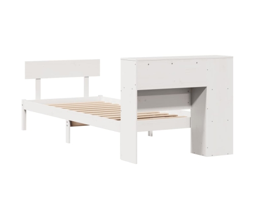 Cama con estantería sin colchón madera maciza de pino 90x190 cm
