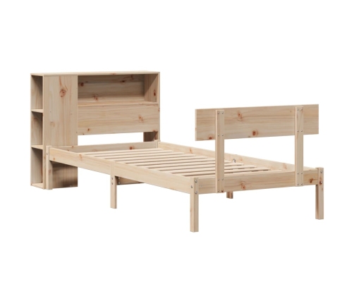 Cama con estantería sin colchón madera maciza de pino 90x200 cm