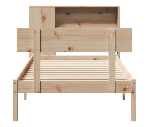 Cama con estantería sin colchón madera maciza de pino 90x200 cm