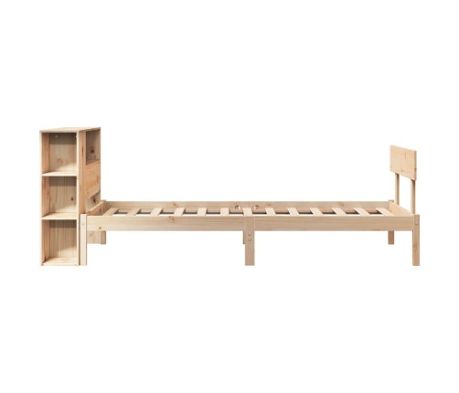 Cama con estantería sin colchón madera maciza de pino 90x200 cm