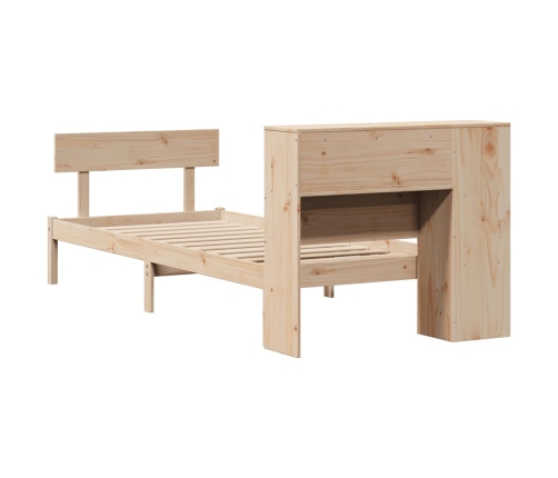 Cama con estantería sin colchón madera maciza de pino 90x200 cm