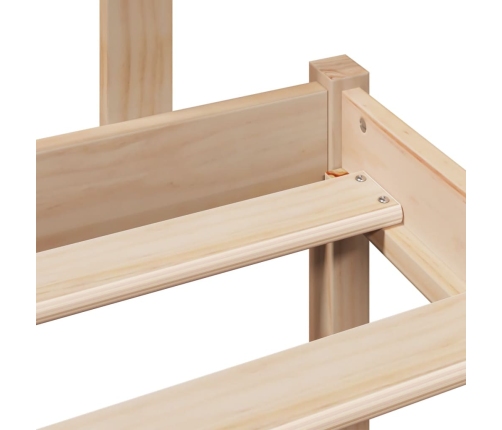Cama con estantería sin colchón madera maciza de pino 90x200 cm