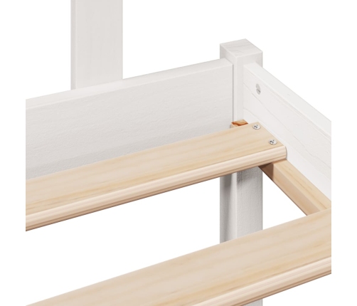 Cama con estantería sin colchón madera maciza blanco 90x200 cm