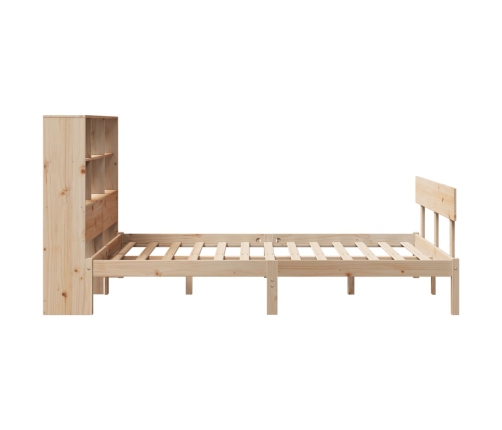 Cama con estantería sin colchón madera maciza de pino 120x190cm