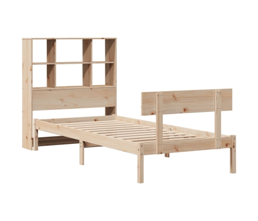 Cama con estantería sin colchón madera maciza de pino 90x200 cm