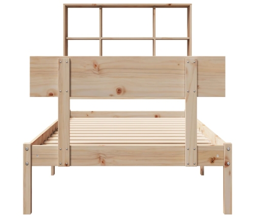 Cama con estantería sin colchón madera maciza de pino 90x200 cm
