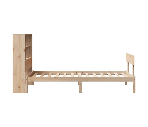 Cama con estantería sin colchón madera maciza de pino 90x200 cm