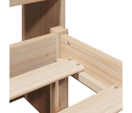 Cama con estantería sin colchón madera maciza de pino 90x200 cm