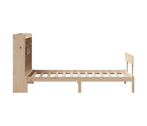 Cama con estantería sin colchón madera maciza de pino 75x190 cm