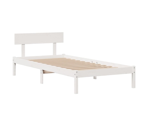 Cama con estantería sin colchón madera maciza de pino 90x190 cm