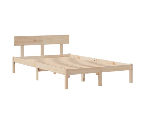 Cama con estantería sin colchón madera maciza de pino 120x190cm