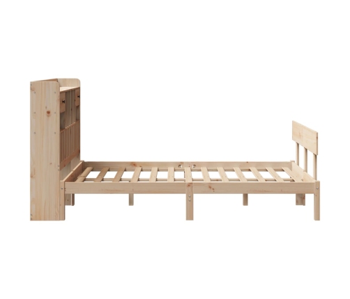 Cama con estantería sin colchón madera maciza de pino 120x190cm