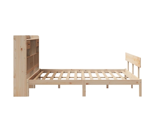 Cama con estantería sin colchón madera maciza de pino 180x200cm