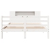 Cama con estantería sin colchón madera maciza blanca 120x200 cm
