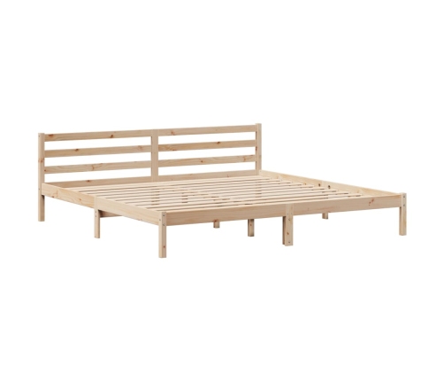 Cama con estantería sin colchón madera maciza de pino 180x200cm