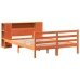 Cama con estantería sin colchón madera maciza marrón 140x190 cm