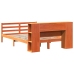 Cama con estantería sin colchón madera maciza marrón 140x190 cm