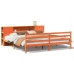 Cama con estantería sin colchón madera maciza marrón 200x200 cm