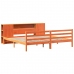 Cama con estantería sin colchón madera maciza marrón 200x200 cm