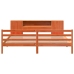 Cama con estantería sin colchón madera maciza marrón 200x200 cm