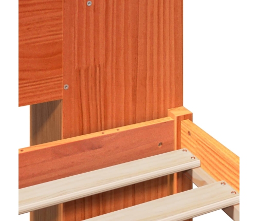 Cama con estantería sin colchón madera maciza marrón 200x200 cm