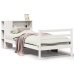 Cama con estantería sin colchón madera maciza blanca 75x190 cm
