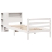 Cama con estantería sin colchón madera maciza blanca 75x190 cm