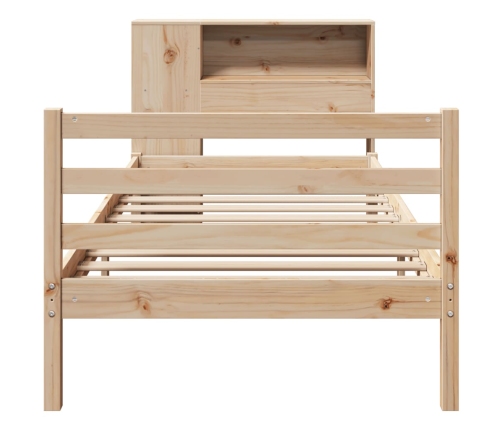 Cama con estantería sin colchón madera maciza de pino 90x190 cm