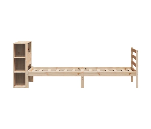 Cama con estantería sin colchón madera maciza de pino 90x190 cm