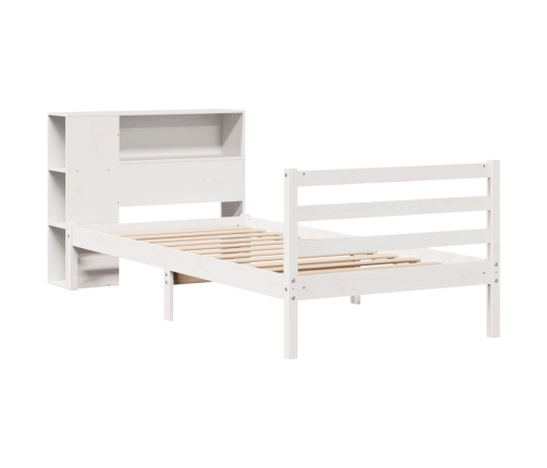 Cama con estantería sin colchón madera maciza de pino 90x190 cm