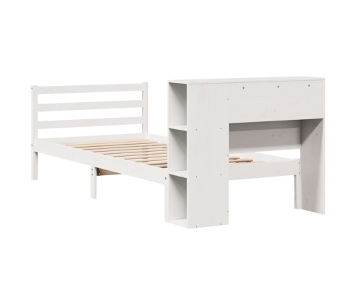 Cama con estantería sin colchón madera maciza de pino 90x190 cm