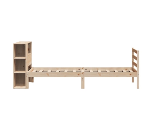 Cama con estantería sin colchón madera maciza de pino 90x200 cm