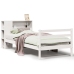 Cama con estantería sin colchón madera maciza blanca 100x200 cm