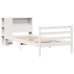Cama con estantería sin colchón madera maciza blanca 100x200 cm