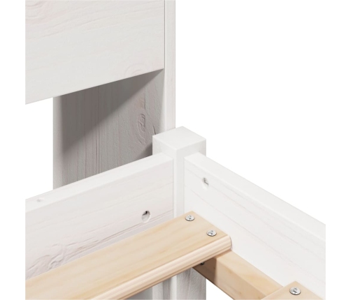 Cama con estantería sin colchón madera maciza blanca 100x200 cm