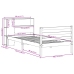 Cama con estantería sin colchón madera maciza blanca 100x200 cm