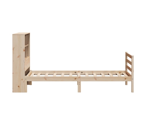 Cama con estantería sin colchón madera maciza de pino 75x190 cm