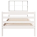 Cama con estantería sin colchón madera maciza blanca 75x190 cm