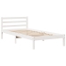 Cama con estantería sin colchón madera maciza blanca 75x190 cm