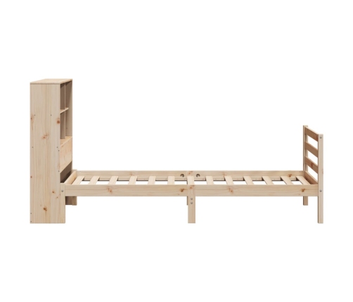 Cama con estantería sin colchón madera maciza de pino 90x190 cm