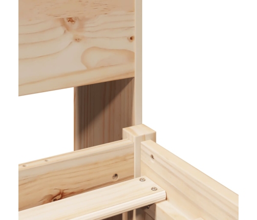 Cama con estantería sin colchón madera maciza de pino 90x190 cm