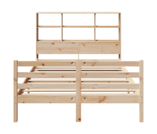 Cama con estantería sin colchón madera maciza de pino 120x190cm