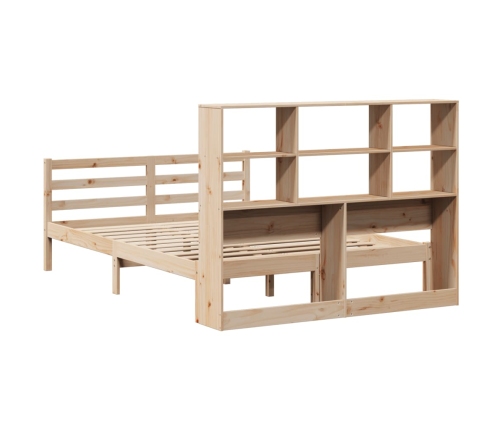 Cama con estantería sin colchón madera maciza de pino 120x190cm