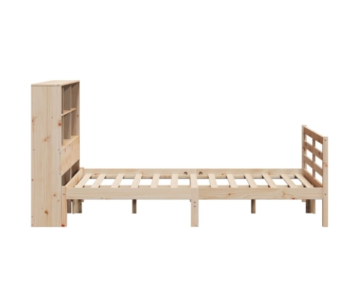 Cama con estantería sin colchón madera maciza de pino 135x190cm