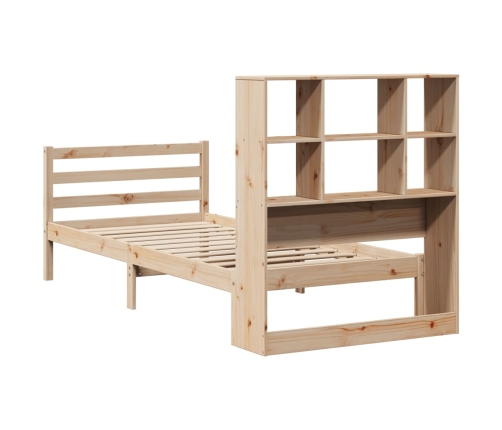 Cama con estantería sin colchón madera maciza de pino 90x200 cm